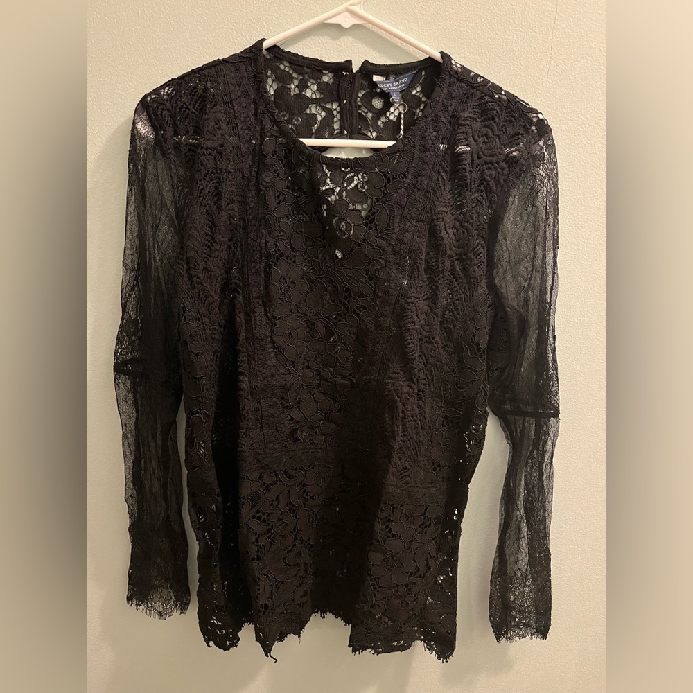 Lucky Brand Black Lace Blouse